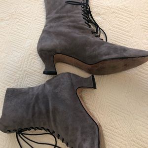Italain suede Louie heel ankle boot